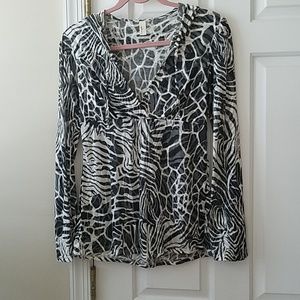 Loveappalla Zen.  Animal print hooded tunic.